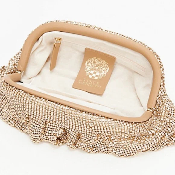 Vince Camuto Nisha Clutch Gold Crystal Glitz - Picture 2 of 7